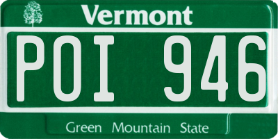 VT license plate POI946