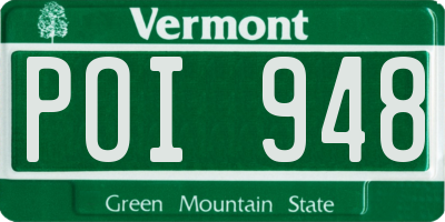 VT license plate POI948
