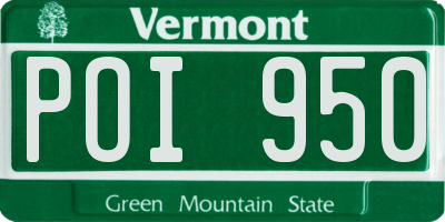 VT license plate POI950