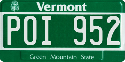 VT license plate POI952