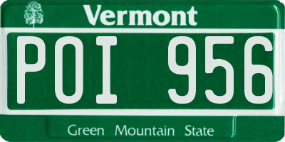 VT license plate POI956