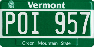 VT license plate POI957