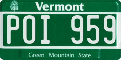 VT license plate POI959