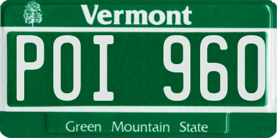 VT license plate POI960