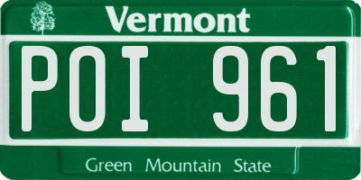 VT license plate POI961