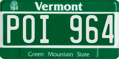VT license plate POI964