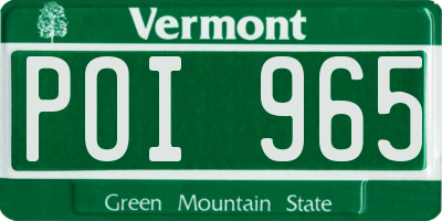 VT license plate POI965