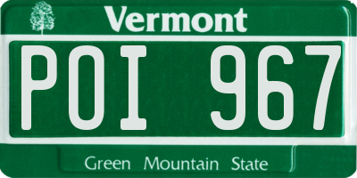 VT license plate POI967