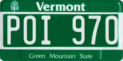 VT license plate POI970