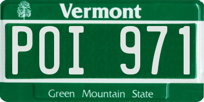 VT license plate POI971