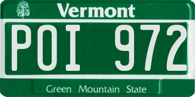 VT license plate POI972