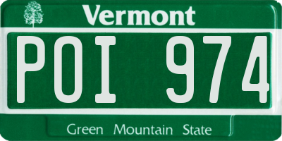 VT license plate POI974