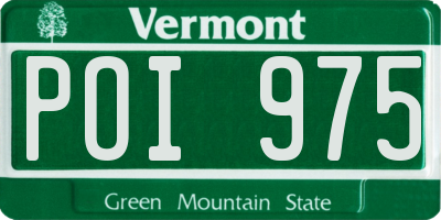 VT license plate POI975