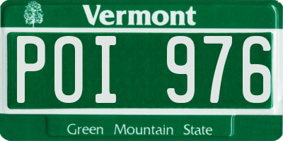 VT license plate POI976