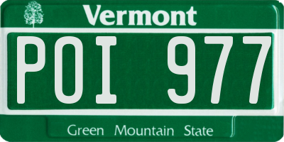 VT license plate POI977