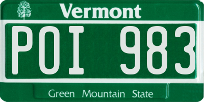 VT license plate POI983