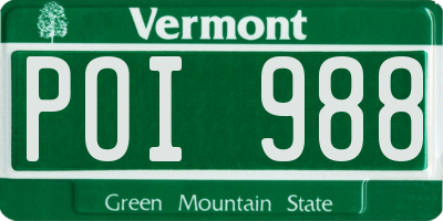 VT license plate POI988