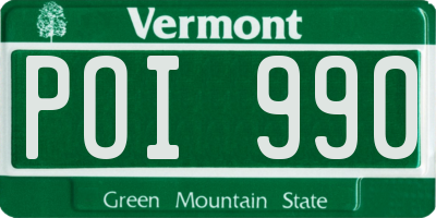 VT license plate POI990