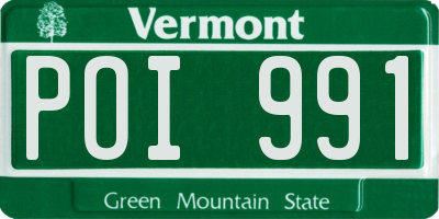 VT license plate POI991