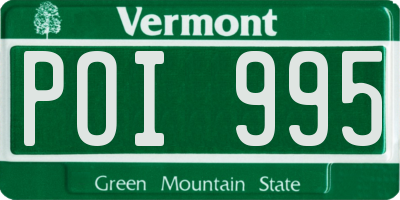 VT license plate POI995