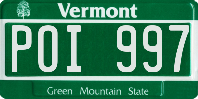 VT license plate POI997