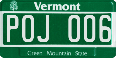 VT license plate POJ006