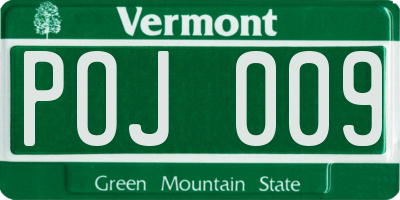 VT license plate POJ009