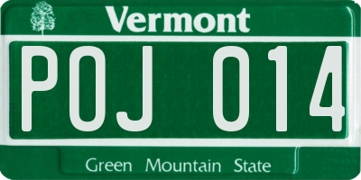 VT license plate POJ014