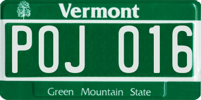 VT license plate POJ016