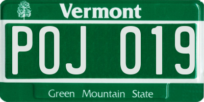 VT license plate POJ019