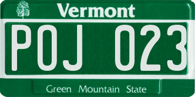 VT license plate POJ023