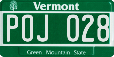 VT license plate POJ028