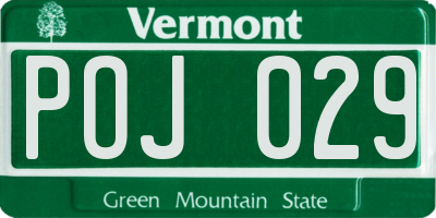 VT license plate POJ029