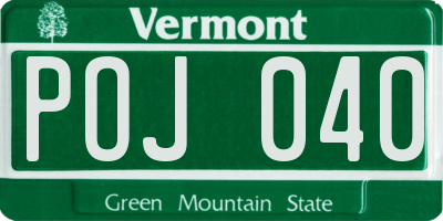 VT license plate POJ040