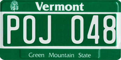 VT license plate POJ048