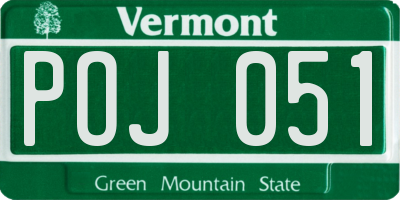 VT license plate POJ051