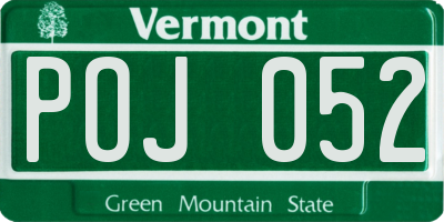 VT license plate POJ052