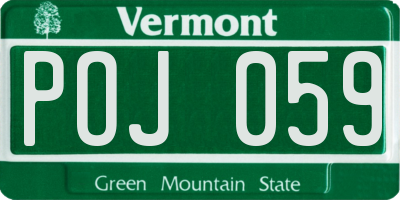 VT license plate POJ059