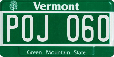 VT license plate POJ060