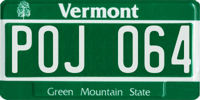 VT license plate POJ064