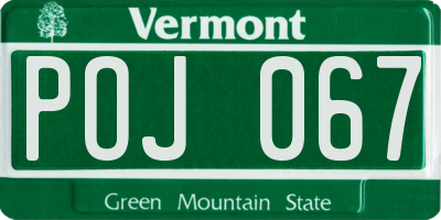 VT license plate POJ067