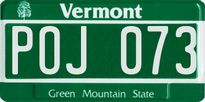 VT license plate POJ073
