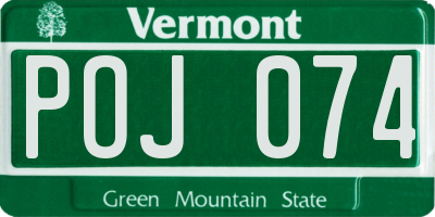 VT license plate POJ074