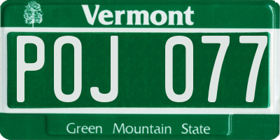 VT license plate POJ077