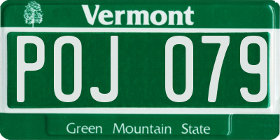 VT license plate POJ079