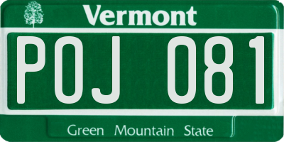 VT license plate POJ081