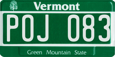 VT license plate POJ083