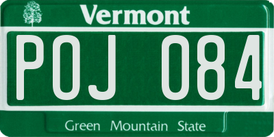 VT license plate POJ084