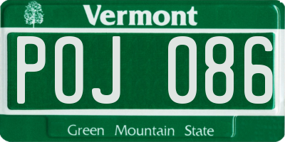 VT license plate POJ086