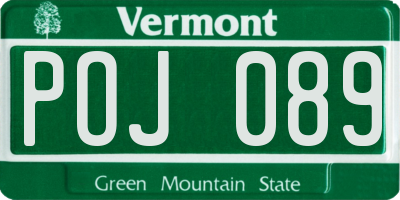 VT license plate POJ089